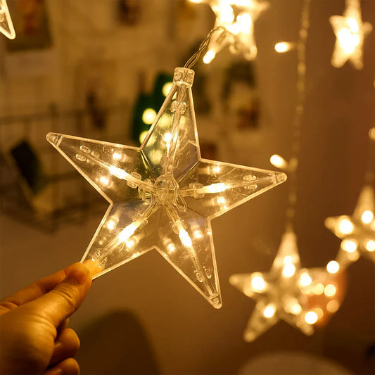 12 Stars LED String Lights With 8 Flash Modes