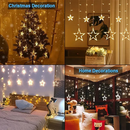 12 Stars LED String Lights With 8 Flash Modes
