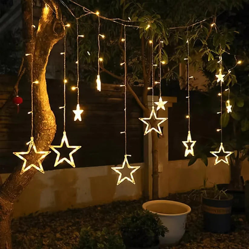 12 Stars LED String Lights With 8 Flash Modes