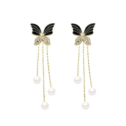 Korean Stone Studded Drop Earrings