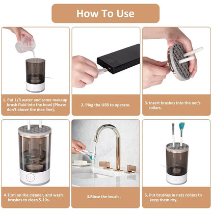 Automatic Makeup Brush Washer Fast & Hands-Free
