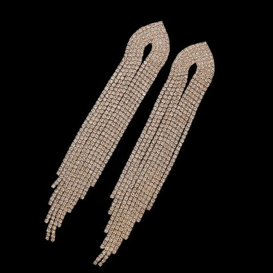Crystal Fringe Chandelier Earrings