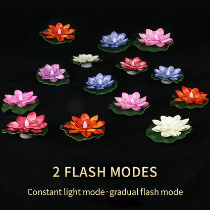 Floating LED Lotus Candles – Pack of 6