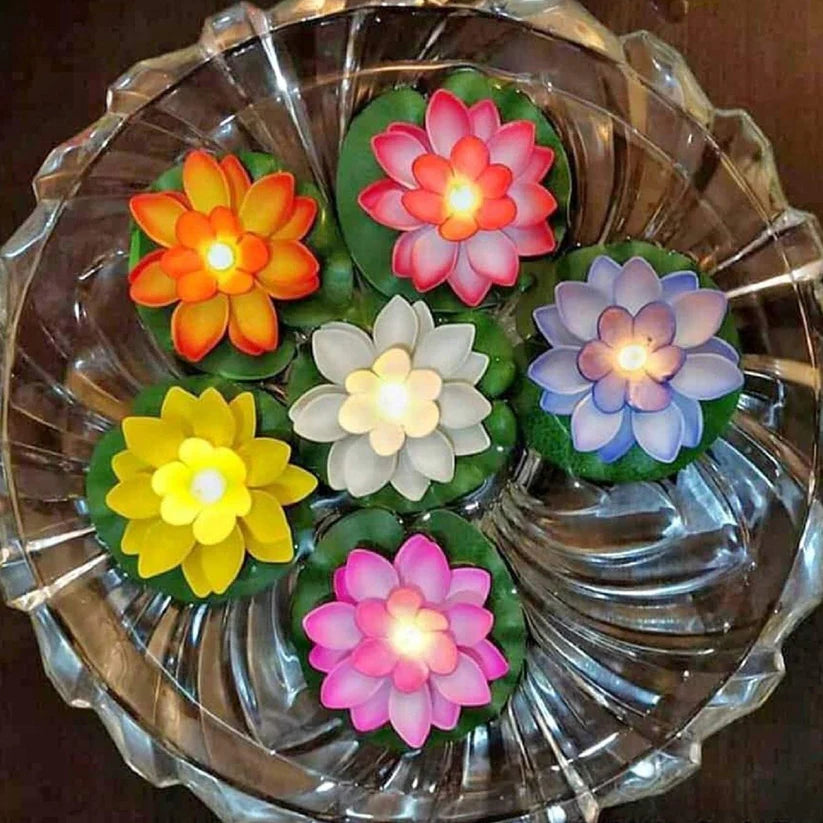 Floating LED Lotus Candles – Pack of 6