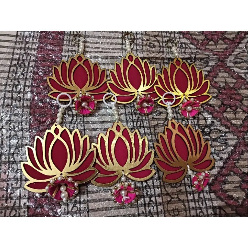 Pink Lotus Wall Hanging Decor (6 Pcs)