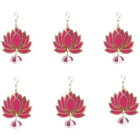 Pink Lotus Wall Hanging Decor (6 Pcs)