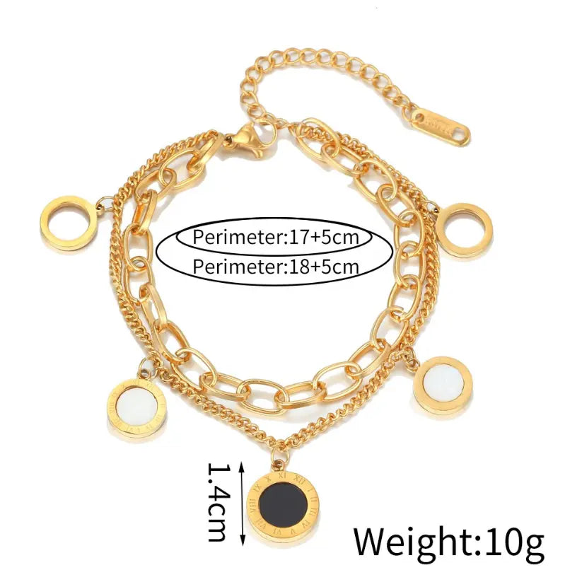 Roman Charm Multilayer Bracelet for Women