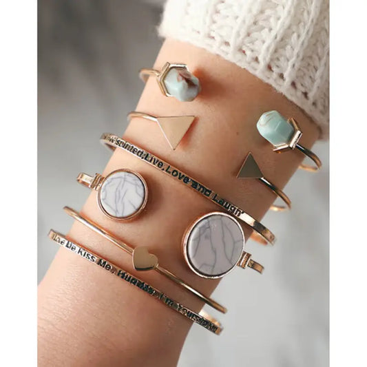 Set of 6 Gold-Plated Bracelets