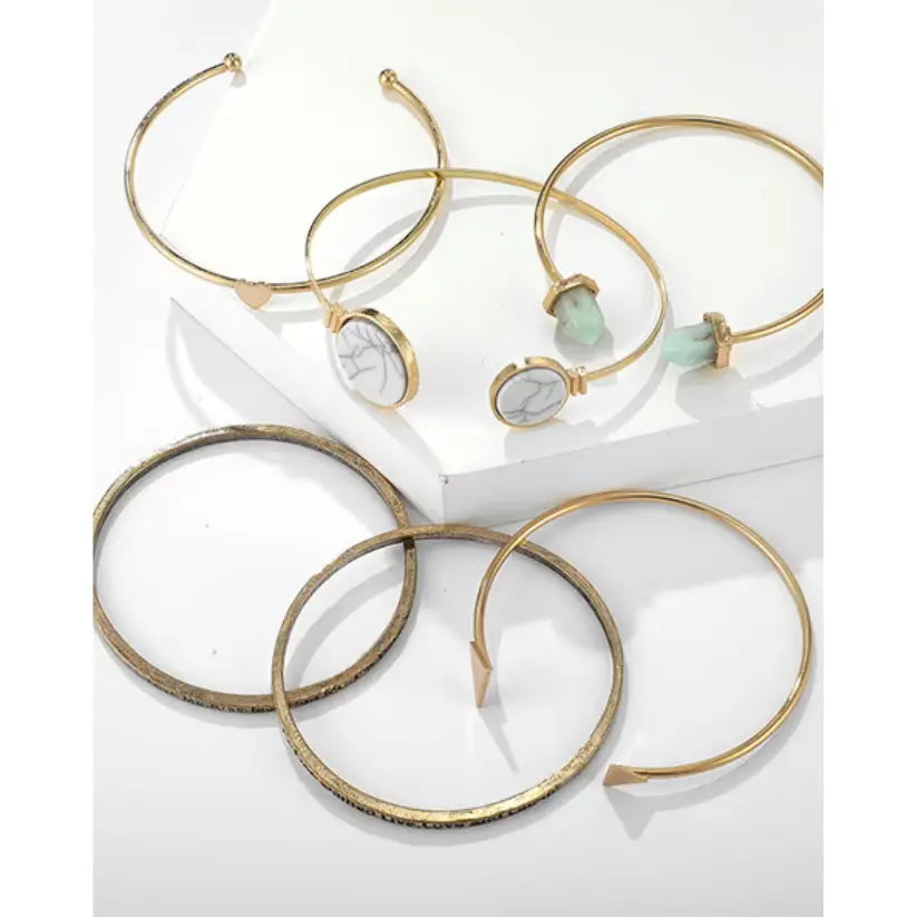 Set of 6 Gold-Plated Bracelets