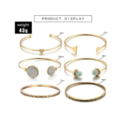 Set of 6 Gold-Plated Bracelets