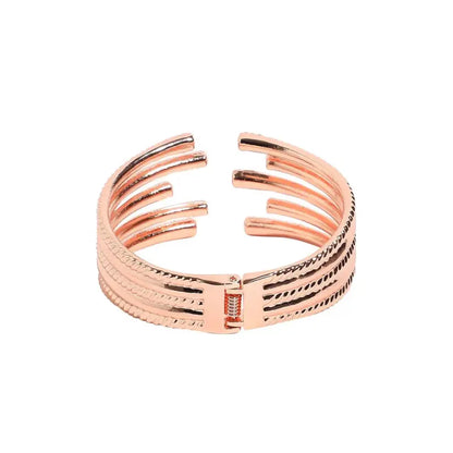 Rose Gold Plated Stone Studded Cuff Bracelet