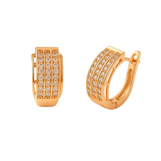 Rose Gold American Diamond Huggie Earrings