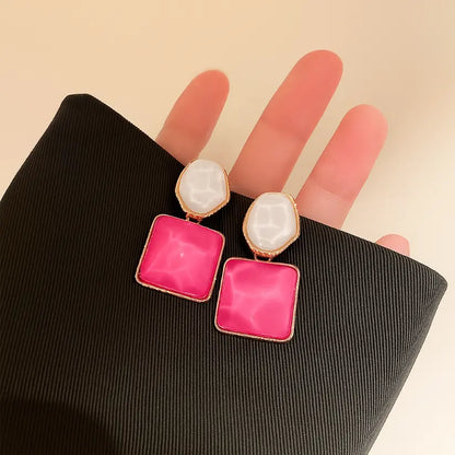 Crystal Square Drop Earrings