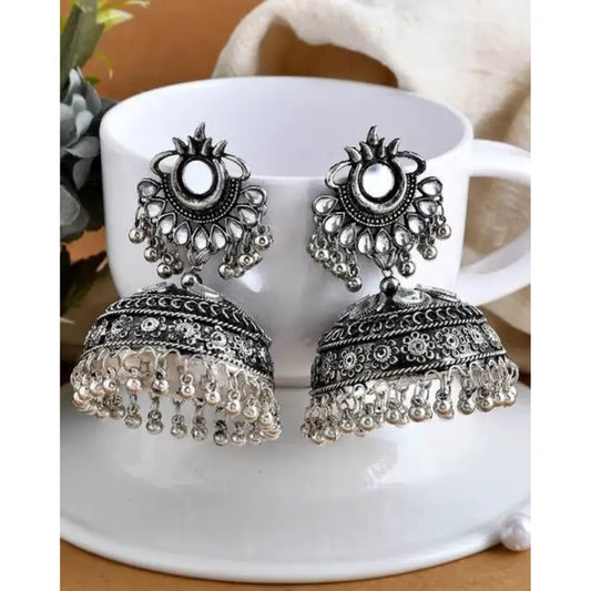 Silver-Plated Jhumka Earrings