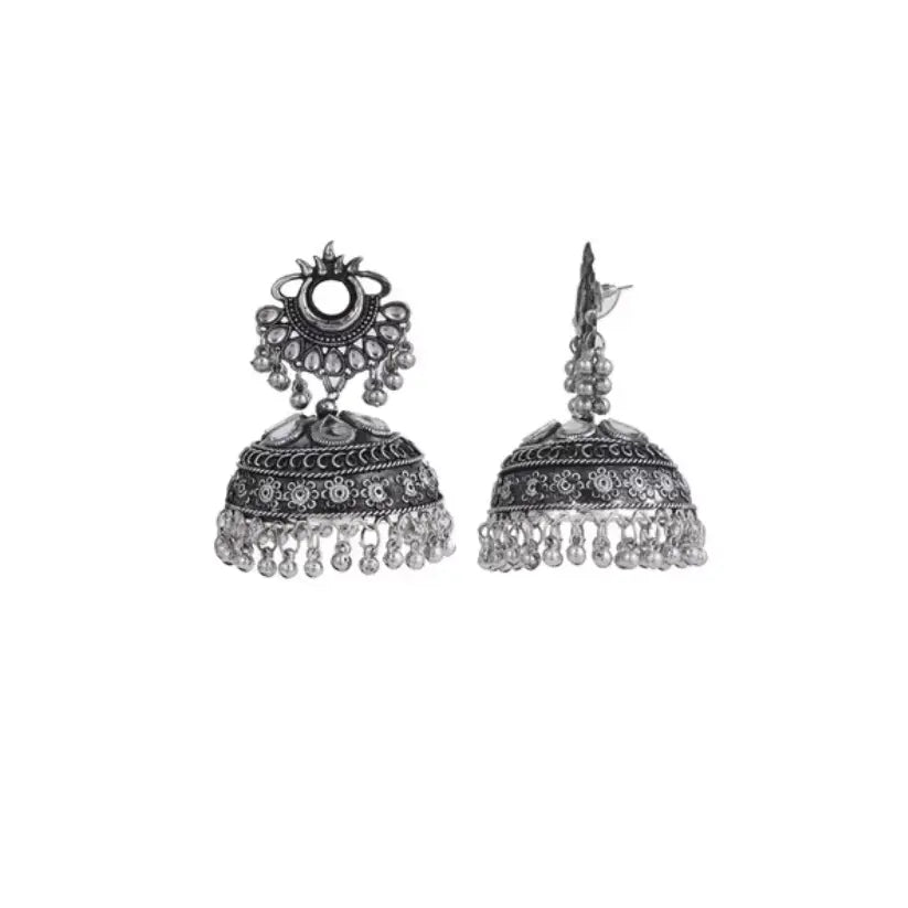 Silver-Plated Jhumka Earrings