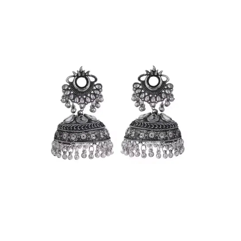 Silver-Plated Jhumka Earrings