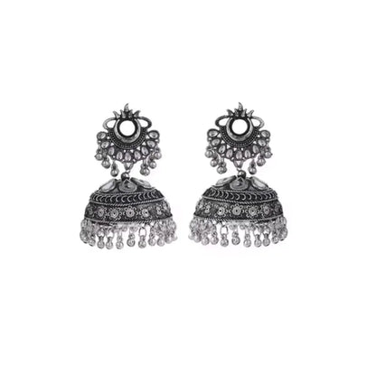 Silver-Plated Jhumka Earrings