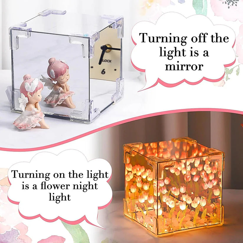 Multicolor Cube Tulip LED Night Lamp